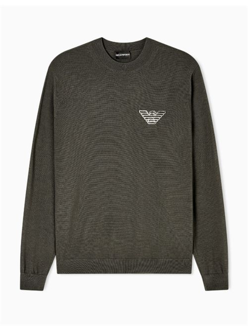 MAGLIONE CON PATCH AQUILA EMPORIO ARMANI | EM002419.AF14158U8120 BLACK INK